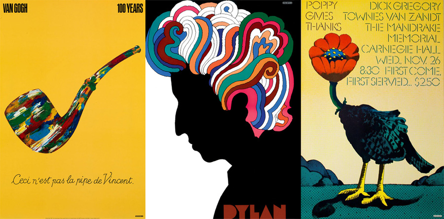 Tre poster di Milton Glaser